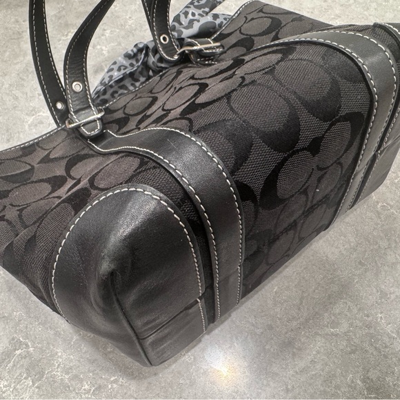 Coach Black🖤Signature Rare Mini Vintage Tote #6043 - Picture 7 of 8